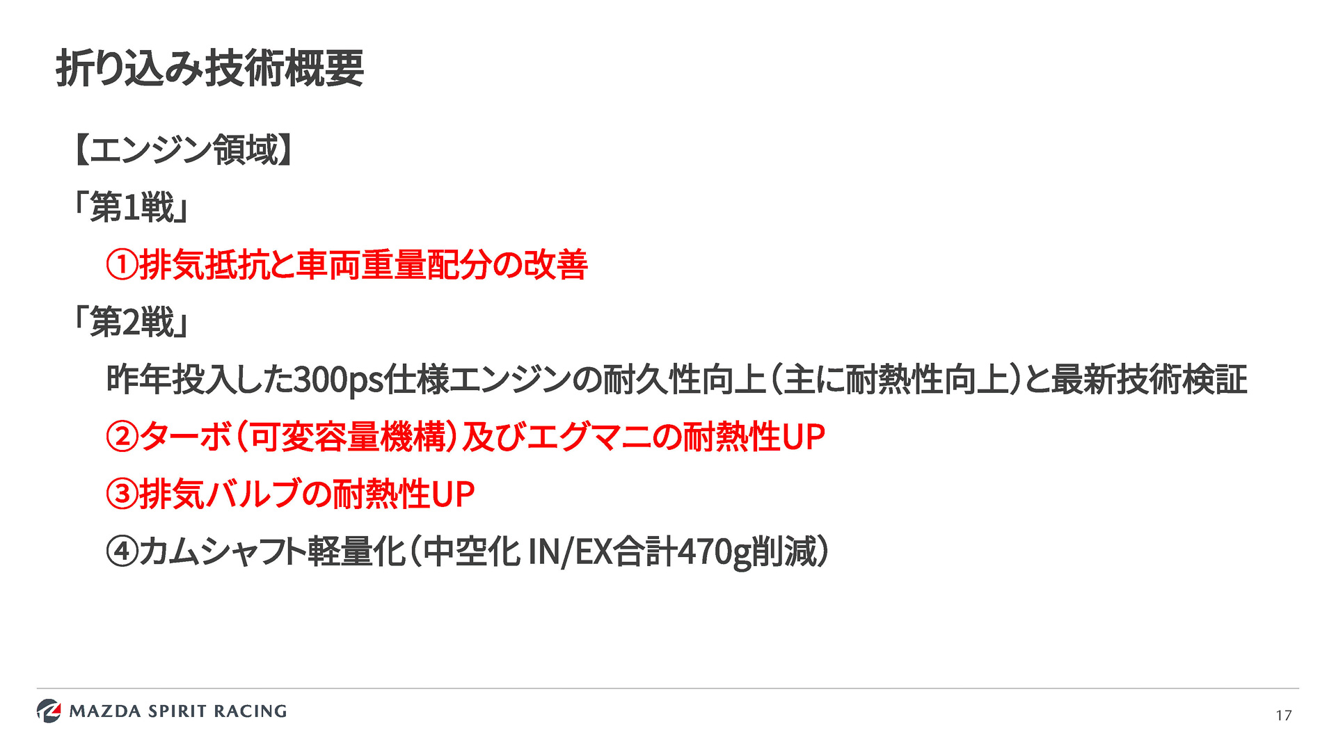 すでに投入した技術
