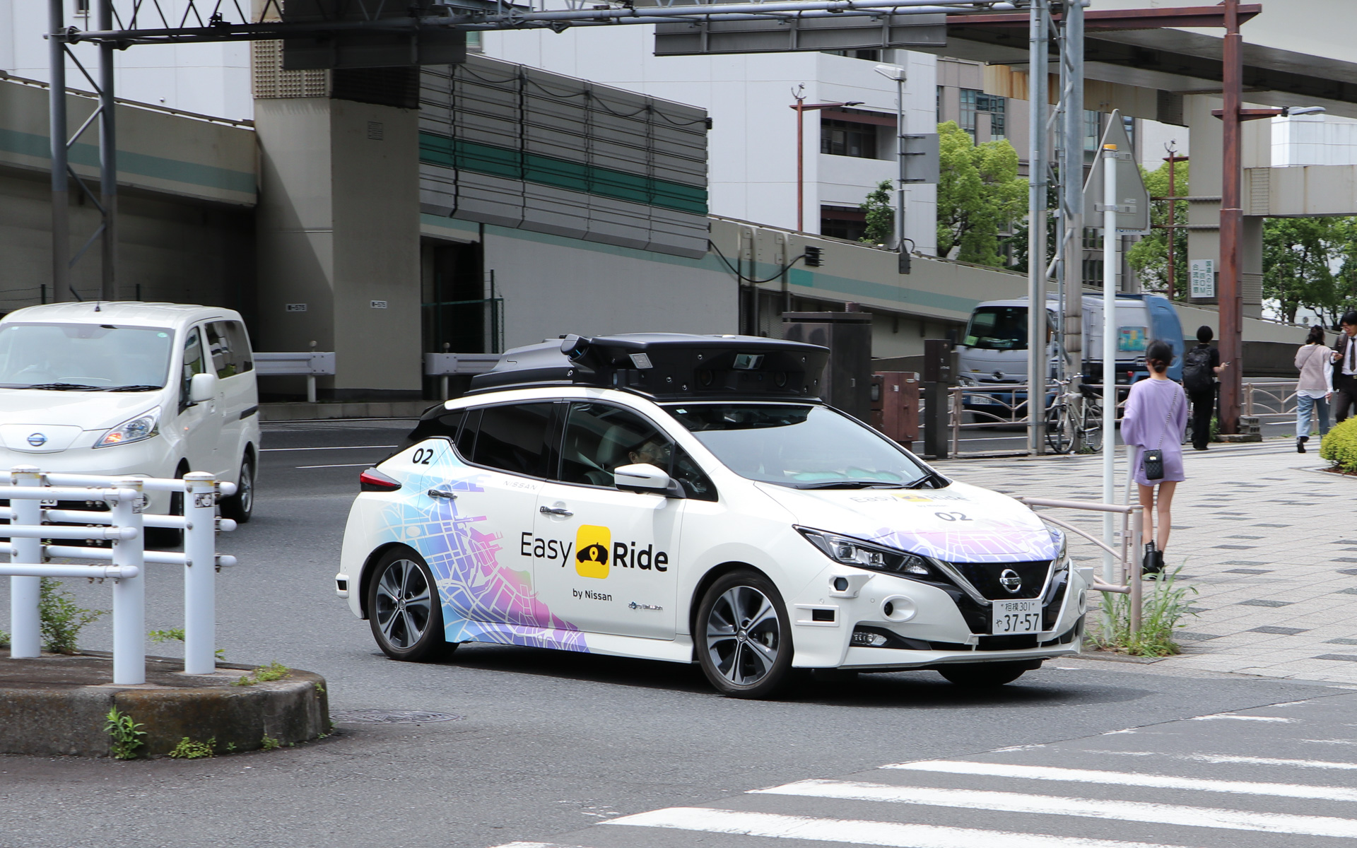 日産の自動運転車は、平日の日中は毎日のように横浜エリアでテスト走行を行なっているという