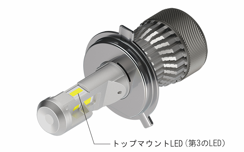 バルブ上側に第3のLEDを追加