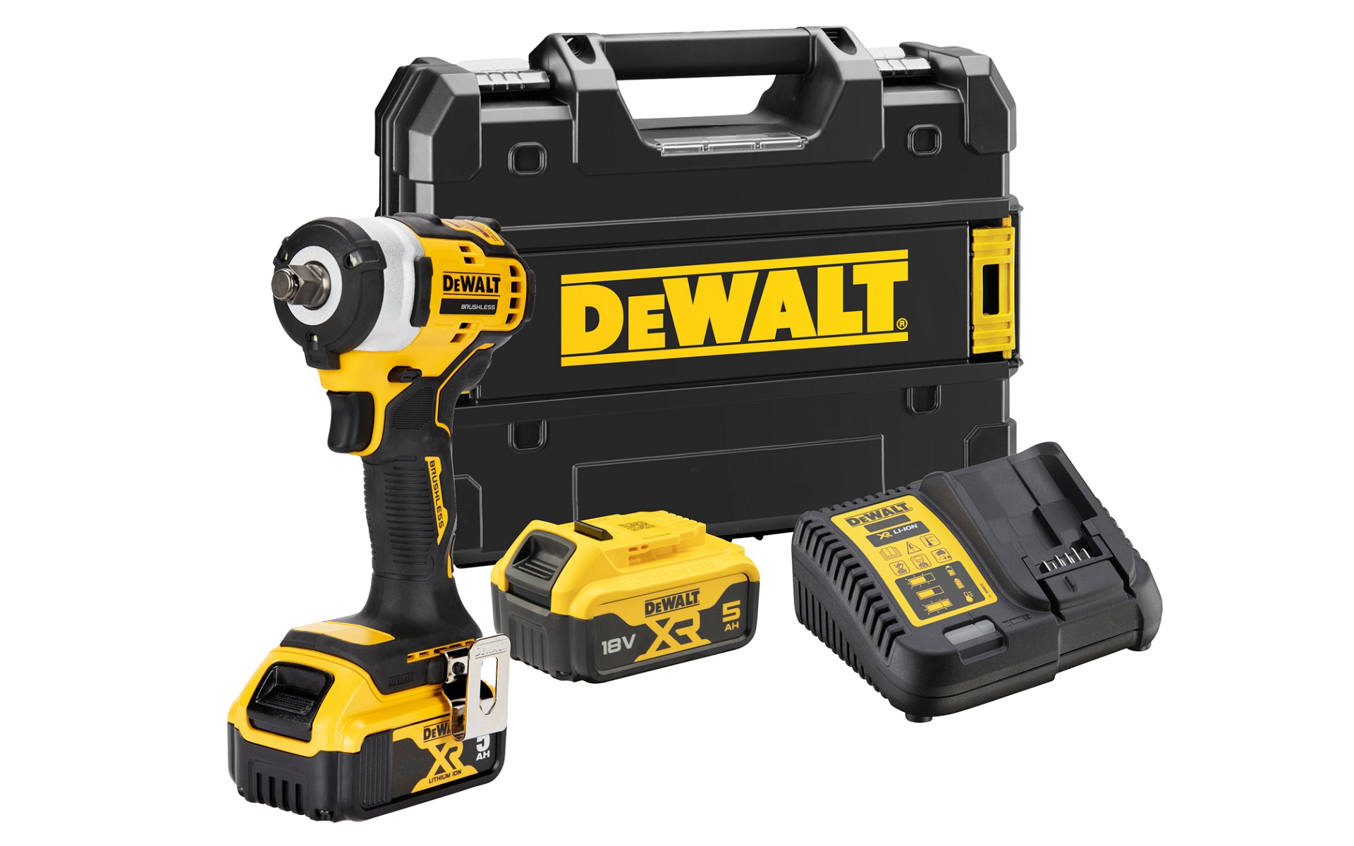 製品には本体のほかにキットボックス、充電器、5.0Ahバッテリ2個などが付属する