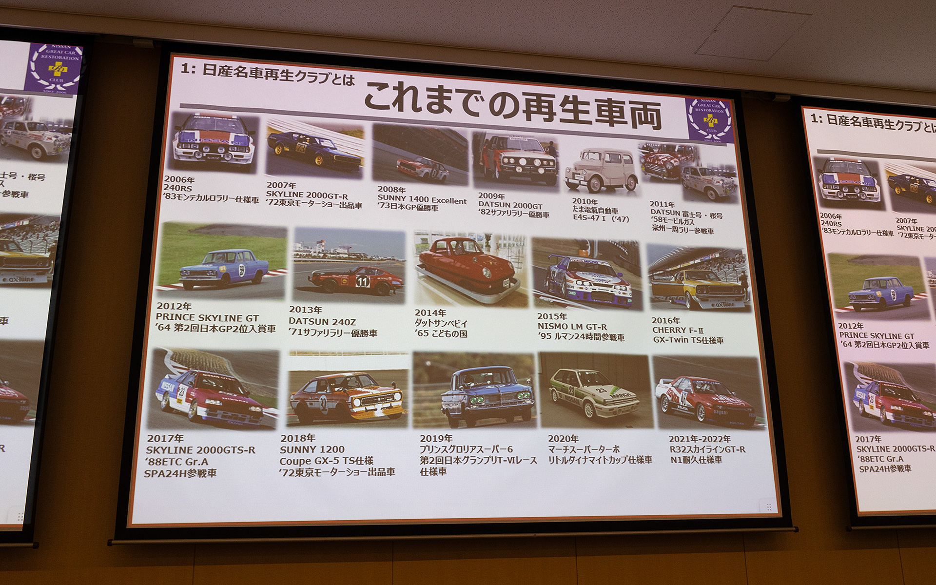 日産名車再生クラブがこれまで再生してきた車両