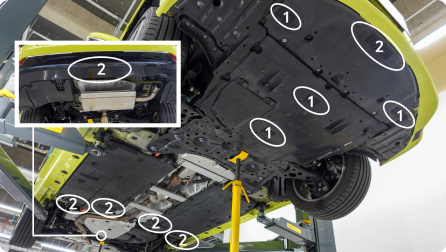 士別フィン装着場所。数字は貼り付ける枚数