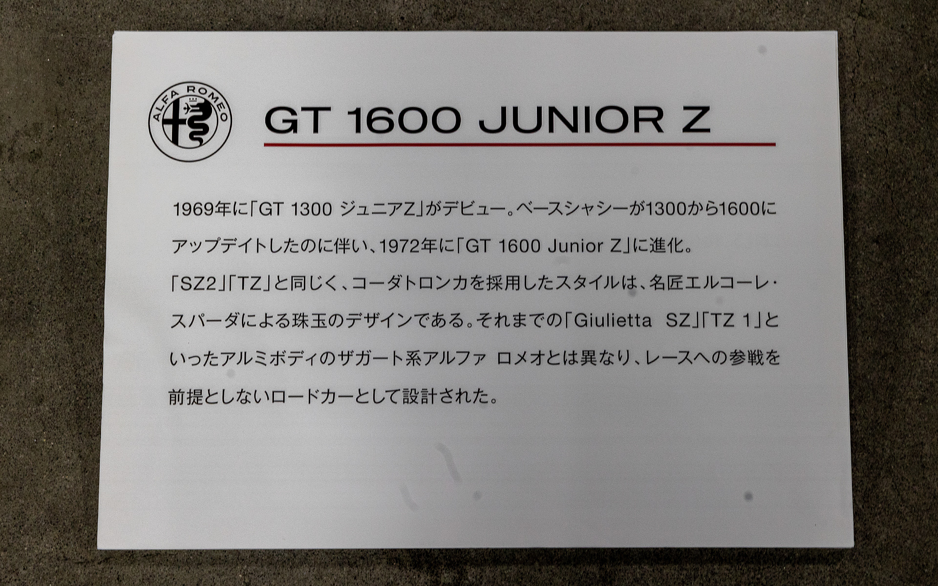 GT 1600 ジュニア Z