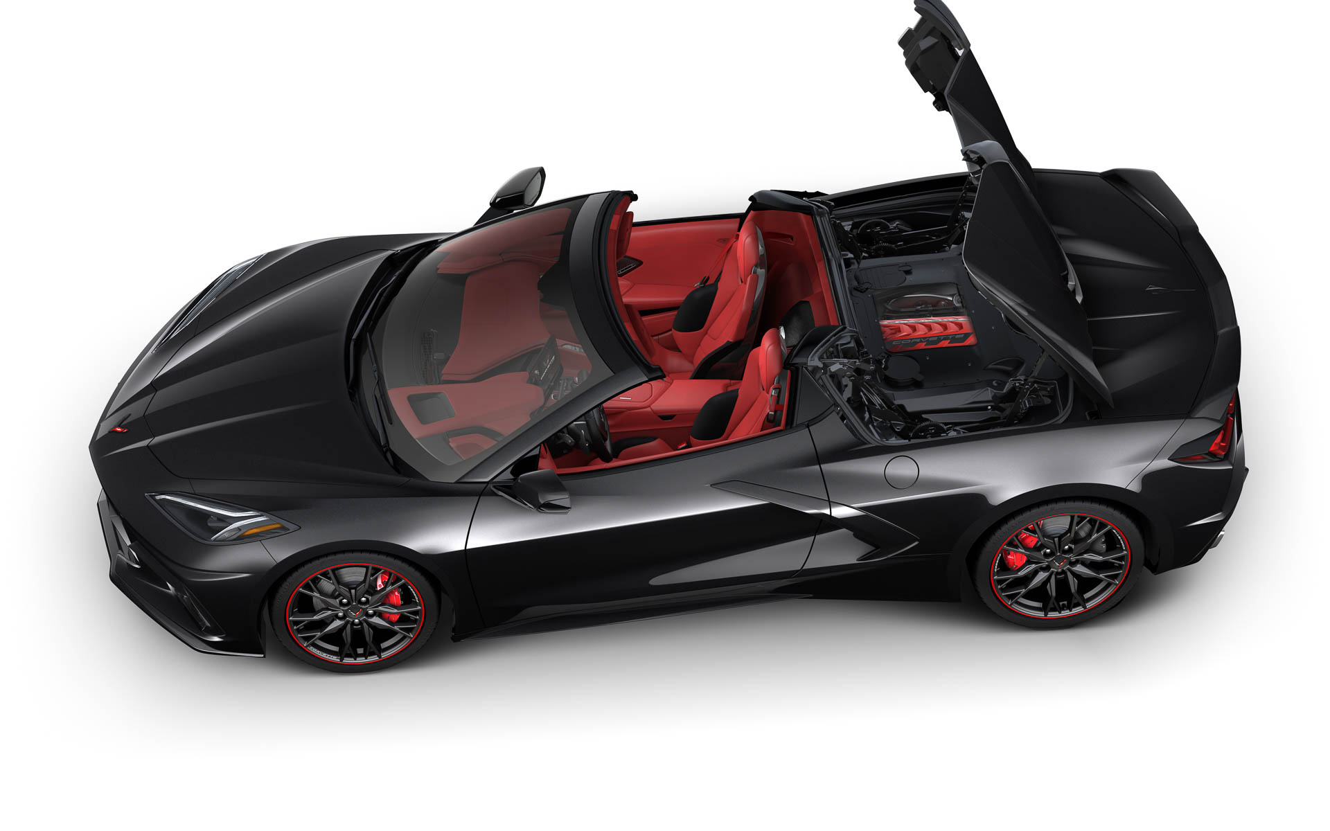 エンジンアピアランスパッケージを特別装備し、クーペ/コンバーチブルともに赤く彩られたV型8気筒エンジンがめでられるようになっている