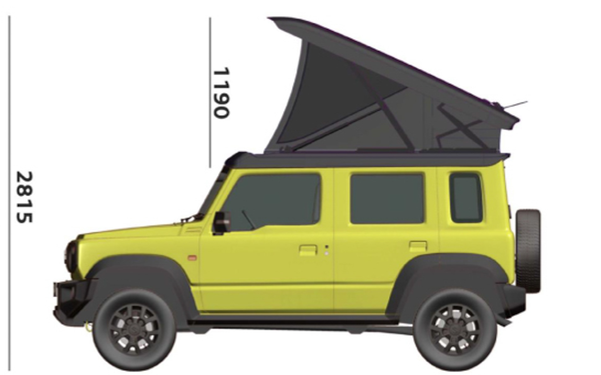 ホワイトハウスが開発したスズキ「ジムニーシエラ」“5ドア”専用の電動ポップアップルーフ