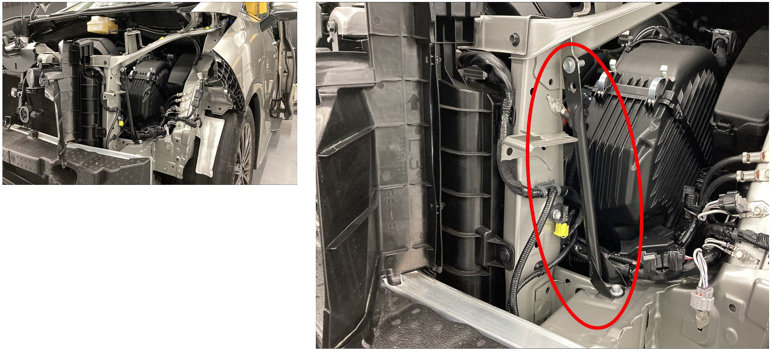 レクサスLMに装備されているラジエーターサポートサイドブレース