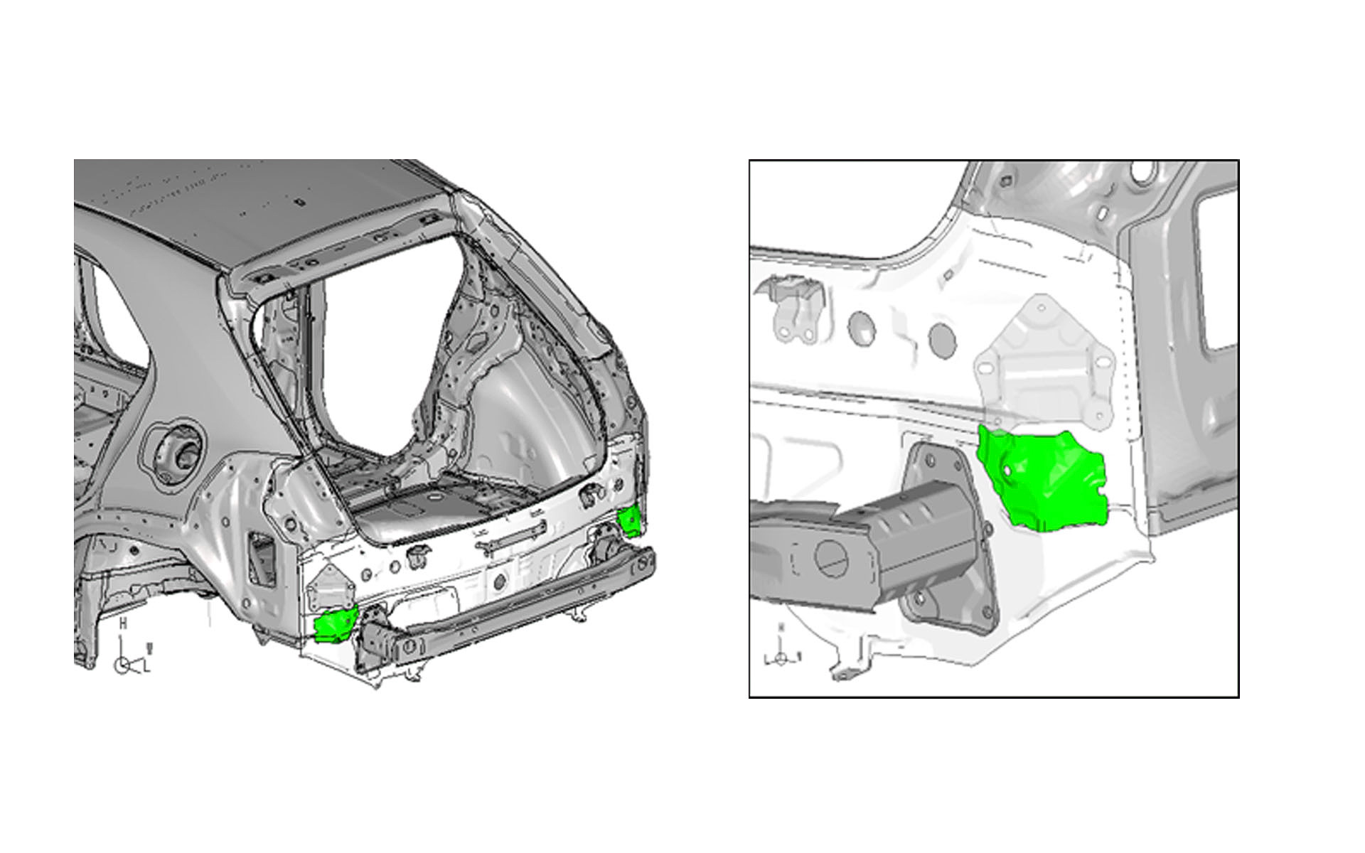 2024年1月のレクサスUX一部改良で追加されたロアバックパネル下端のガゼット