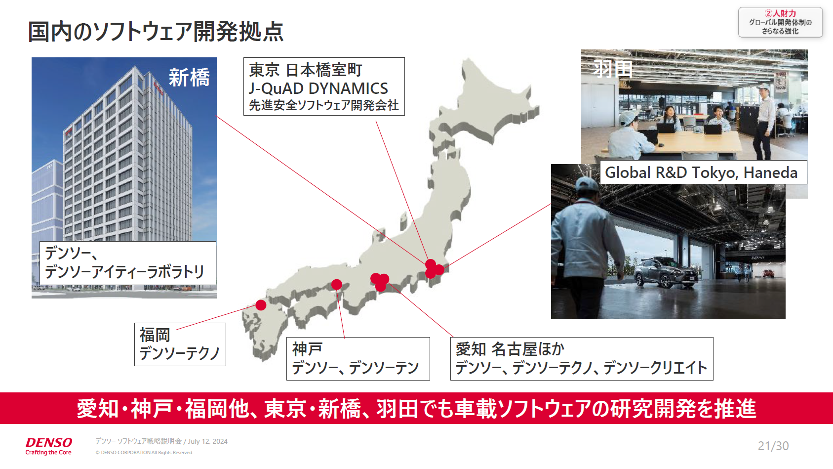 デンソーの国内のソフトウェア開発拠点