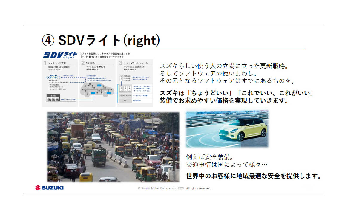 SDVライトの“ライト”は英字だと“right”の表記となり、軽いだけでなく「適切である」という意味も込められている