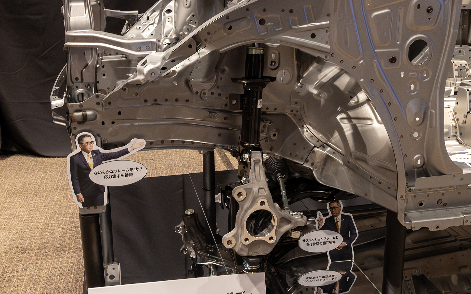 衝突時のエネルギーを「滑らかに通す」ためのフレーム形状