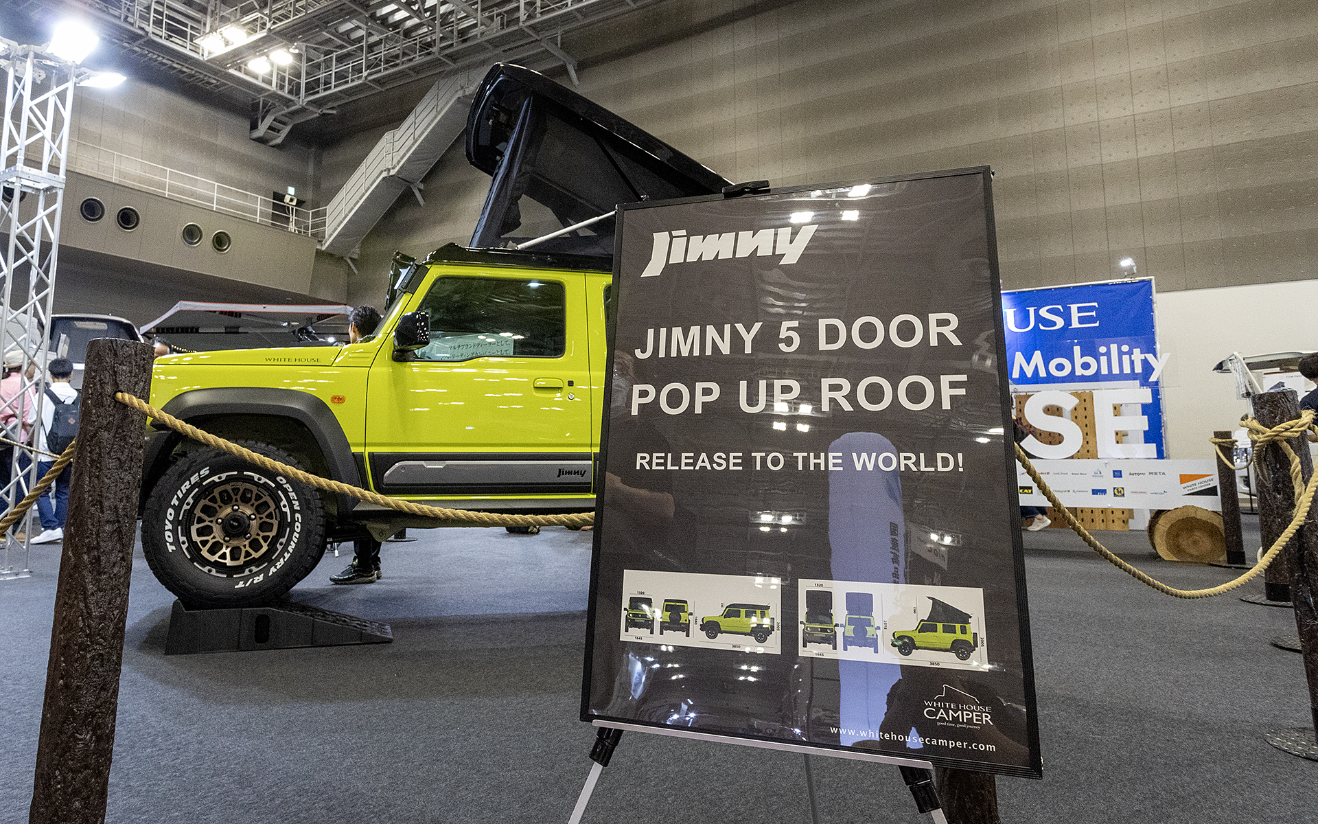 ホワイトハウスキャンパーが独自にジムニーシエラ 5ドアを輸入して販売する予定はない。ジムニーシエラ 5ドア用電動ポップアップルーフは海外市場向けとして製作している