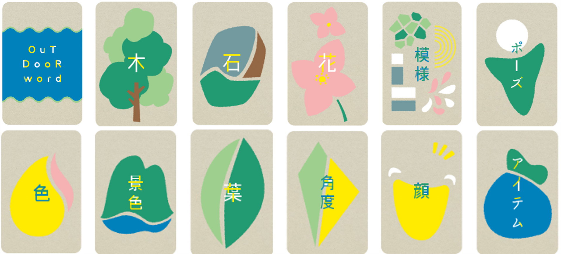 自然や人を表す名詞の「OutDooRワード」（一部抜粋）