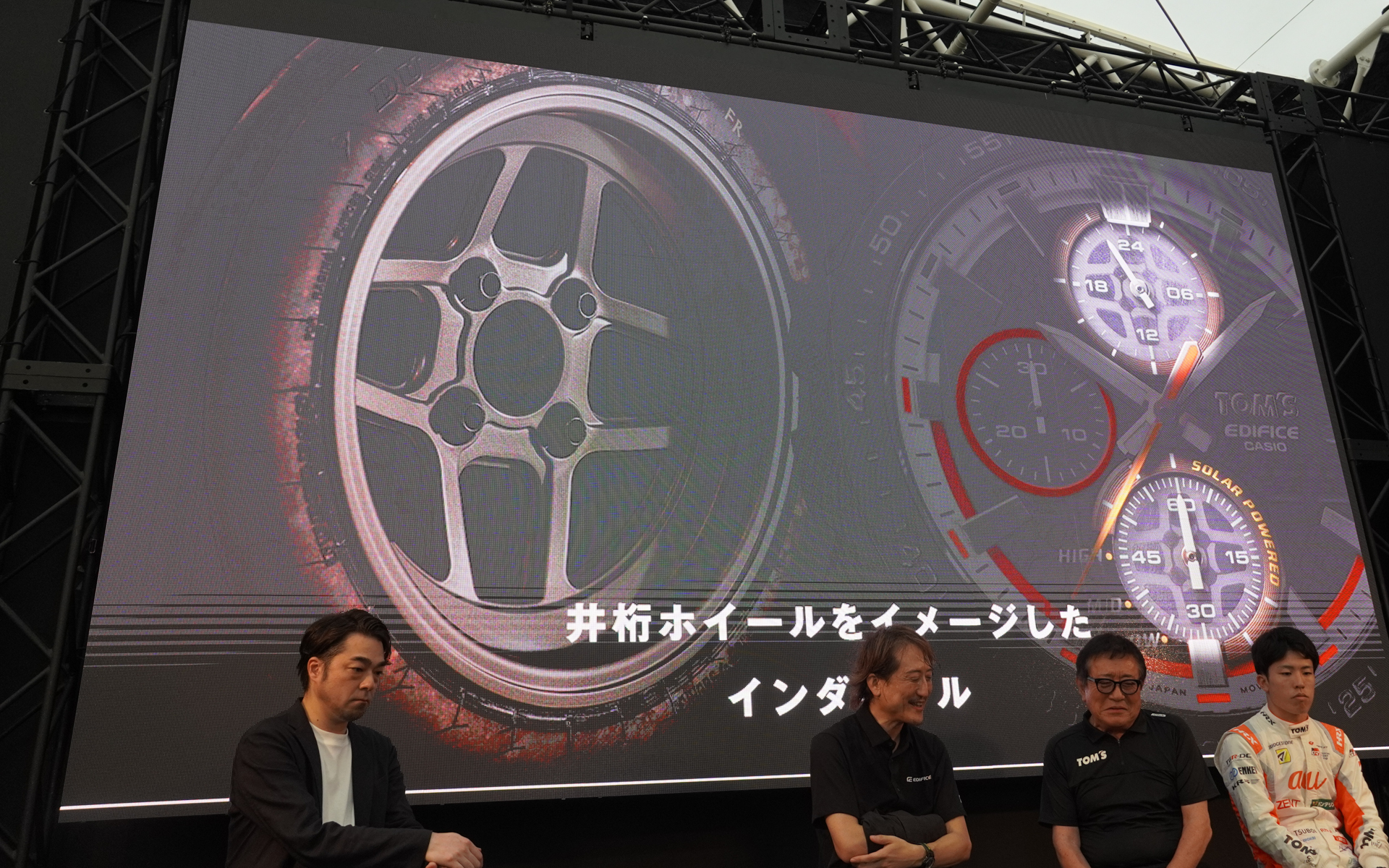 ダイヤル板には井桁ホイールをイメージ