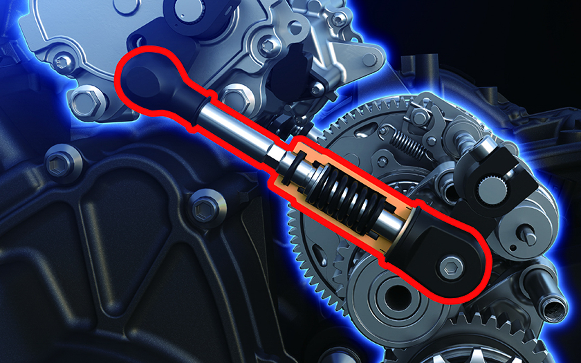 スプリング内蔵シフトロッド断面図