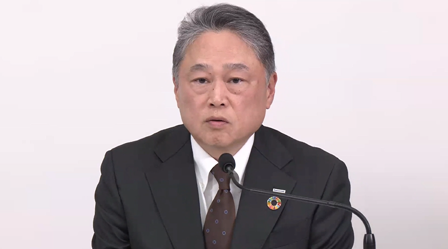 業績報告を行なったパナソニックホールディングス株式会社 代表取締役 副社長執行役員 グループCFOの梅田博和氏