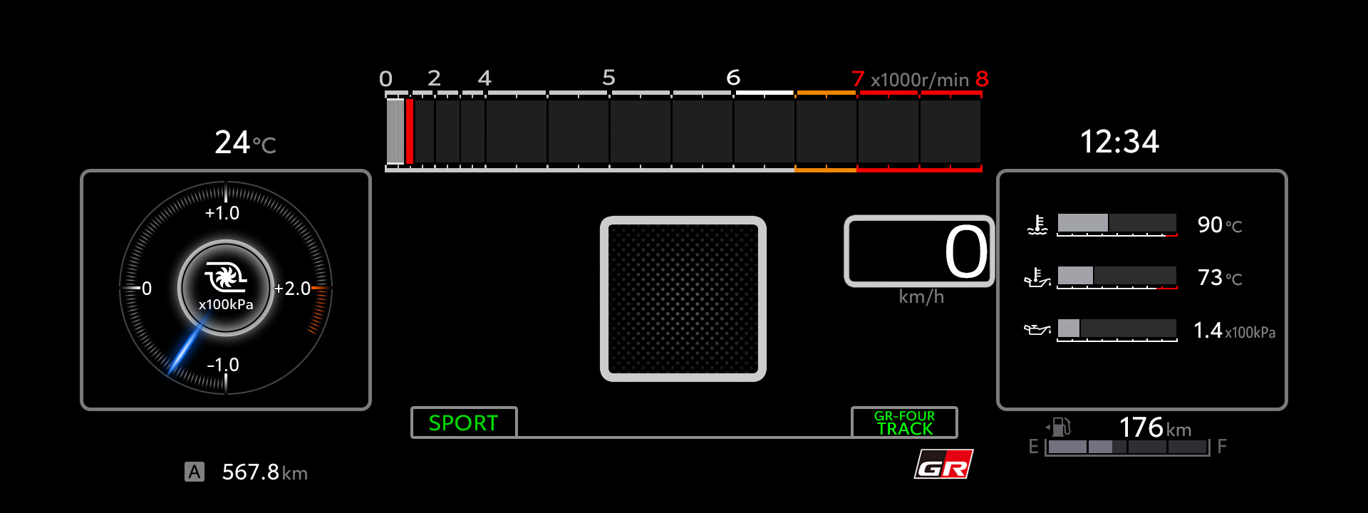 サーキットモードOFF状態（アイドリング）※GRヤリス（6速MT）