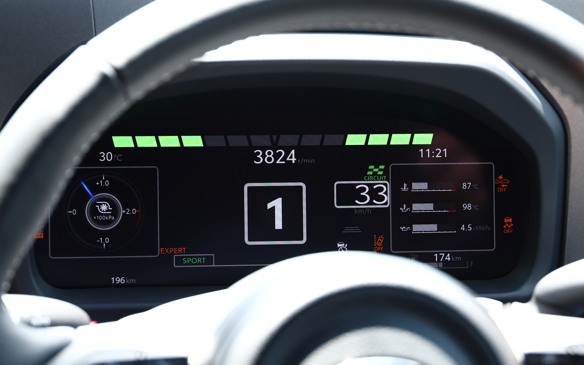 緑のプログレスバーが中央へ伸びていき