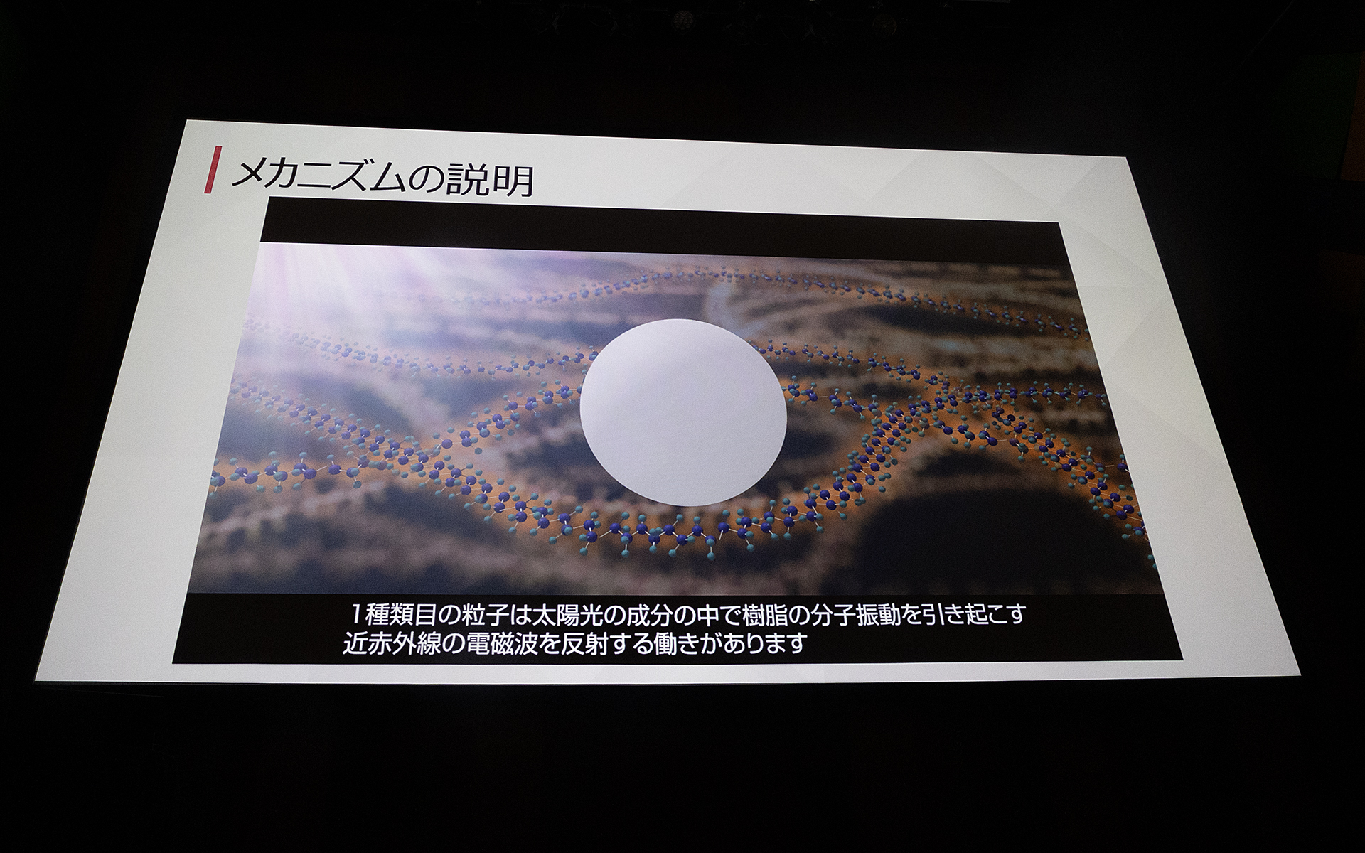 1つ目の粒子は近赤外線を反射させる働きがある