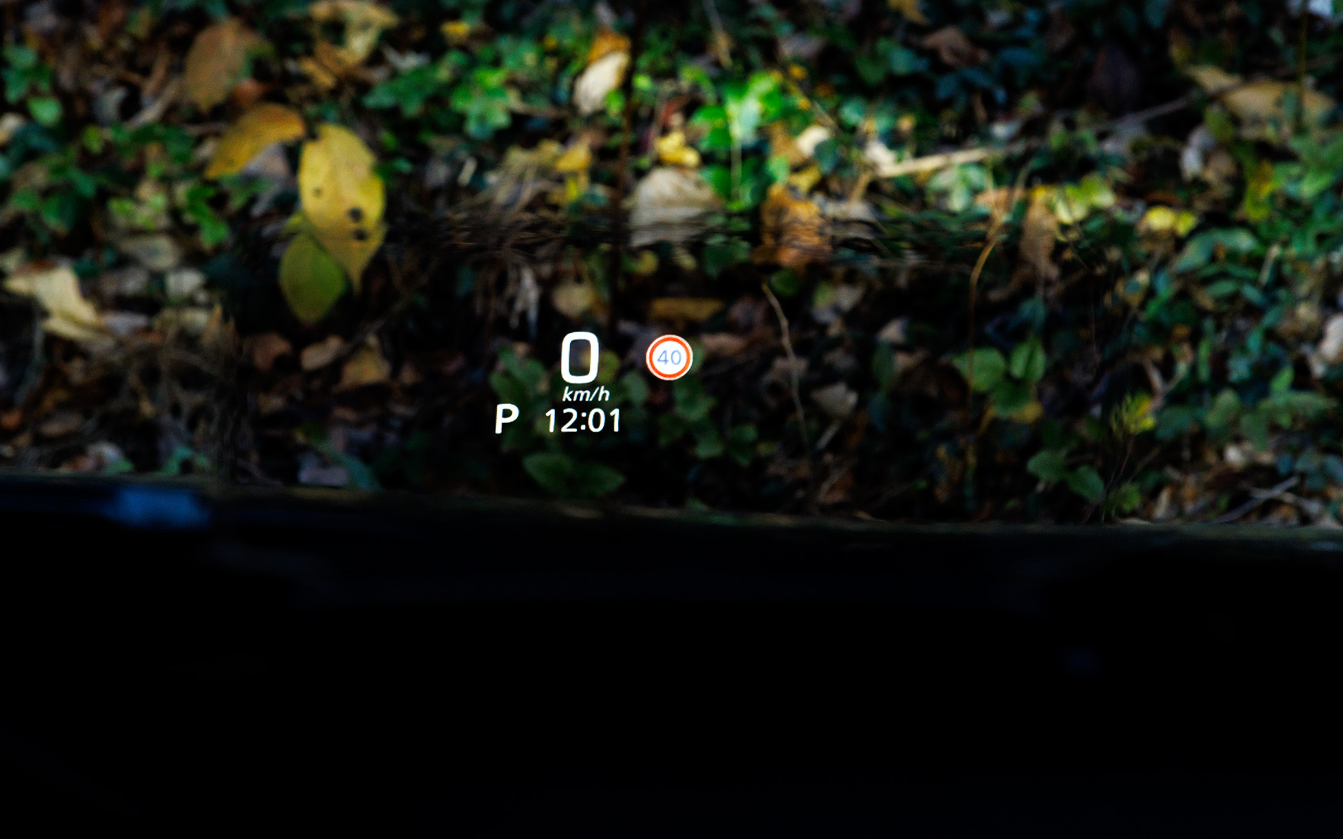 カラー表示のヘッドアップディスプレイは標準装備