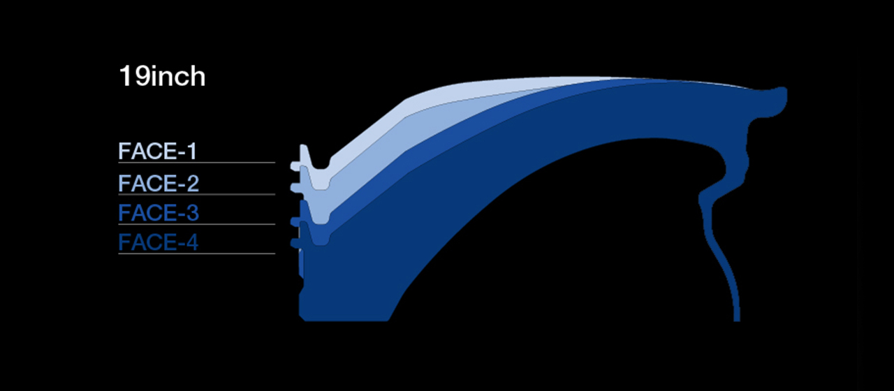 フェイス面の種類（イラストは19インチ）