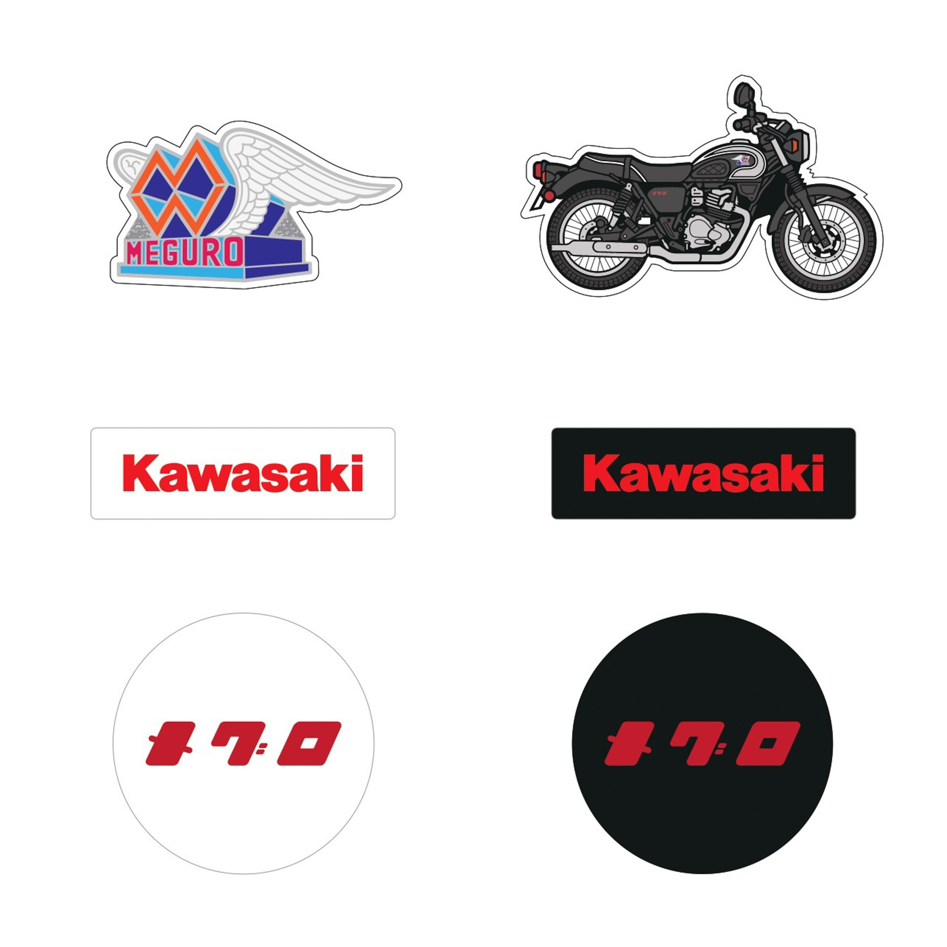 カワサキ　フレークステッカー（メグロ）：価格1100円