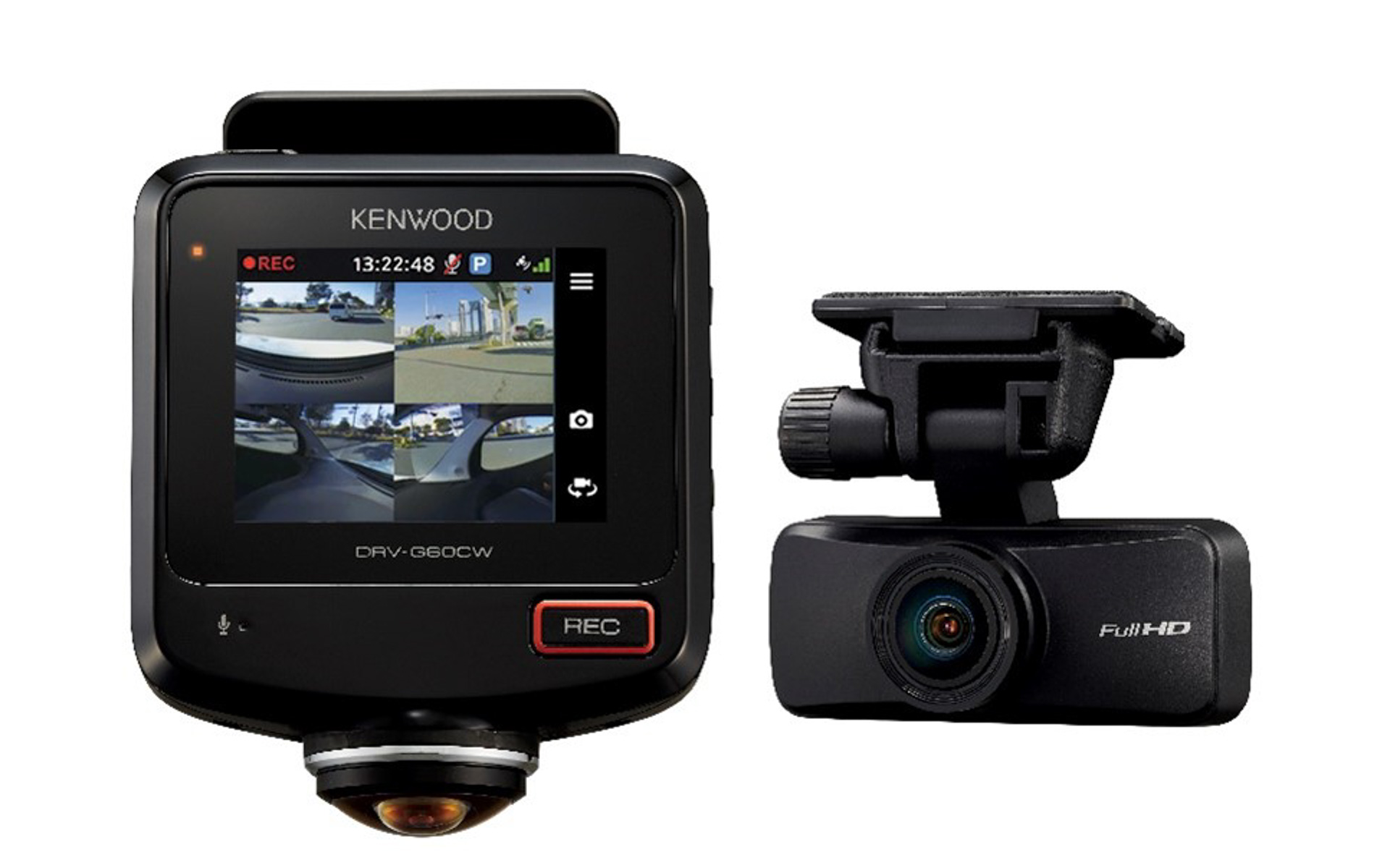 ケンウッドの360度撮影対応2カメラドライブレコーダー「DRV-G60CW」
