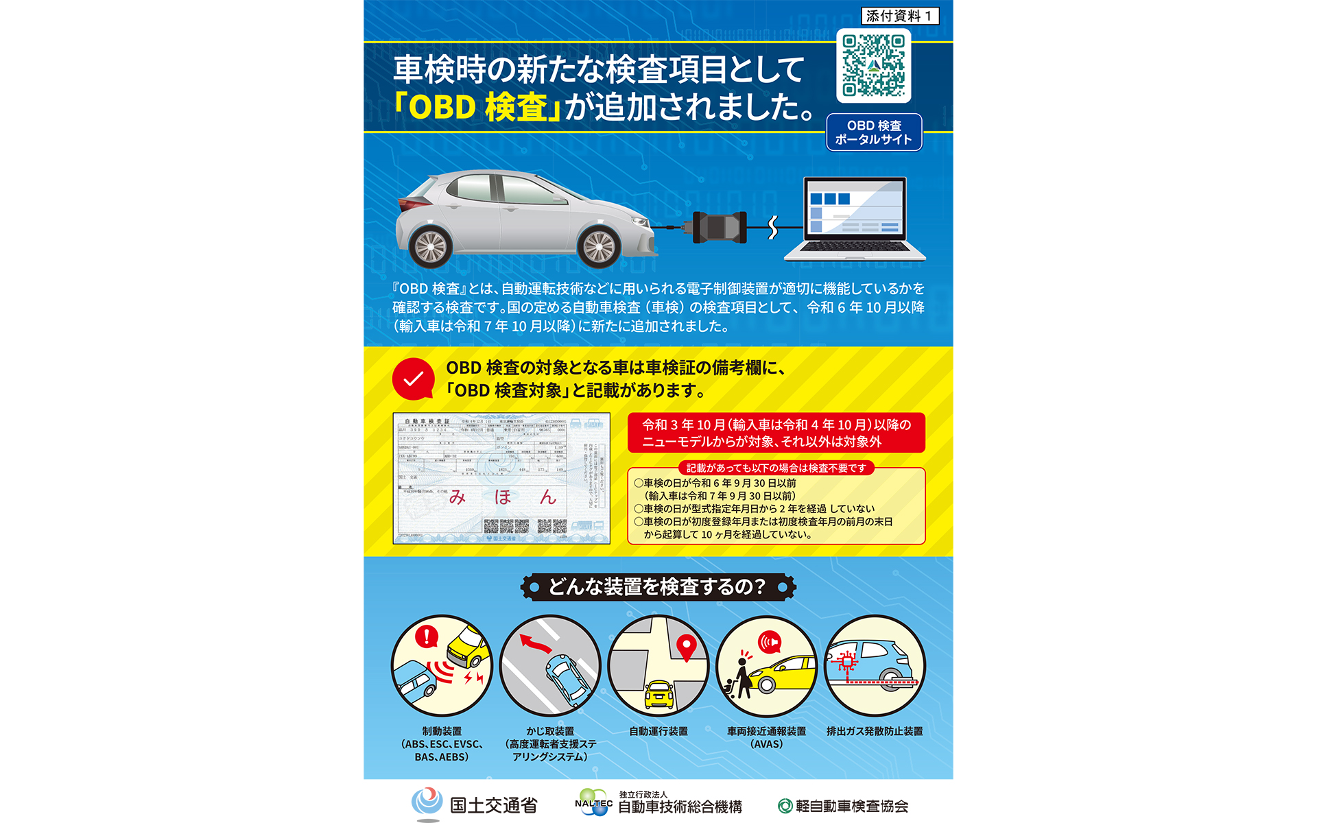車検時の新たな検査項目として「電子装置の検査（OBD検査）」を追加