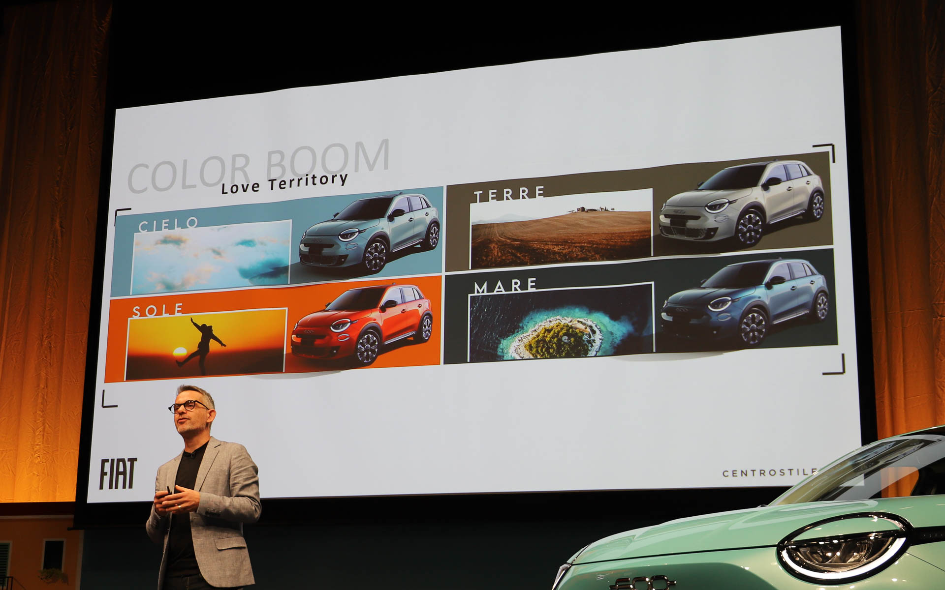 600eはフィアットの新しいボディカラー戦略によって、イタリアの太陽、イタリアの空、イタリアの海、イタリアの大地というイタリアの風土にインスパイアされた4種類のカラーを提案。そのうち、日本へは太陽と空が導入される