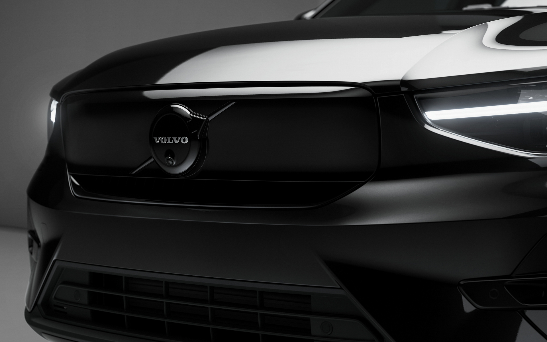 特別装備のグロッシーブラックのアイアンマーク＆ダイアゴナルバー（フロント）