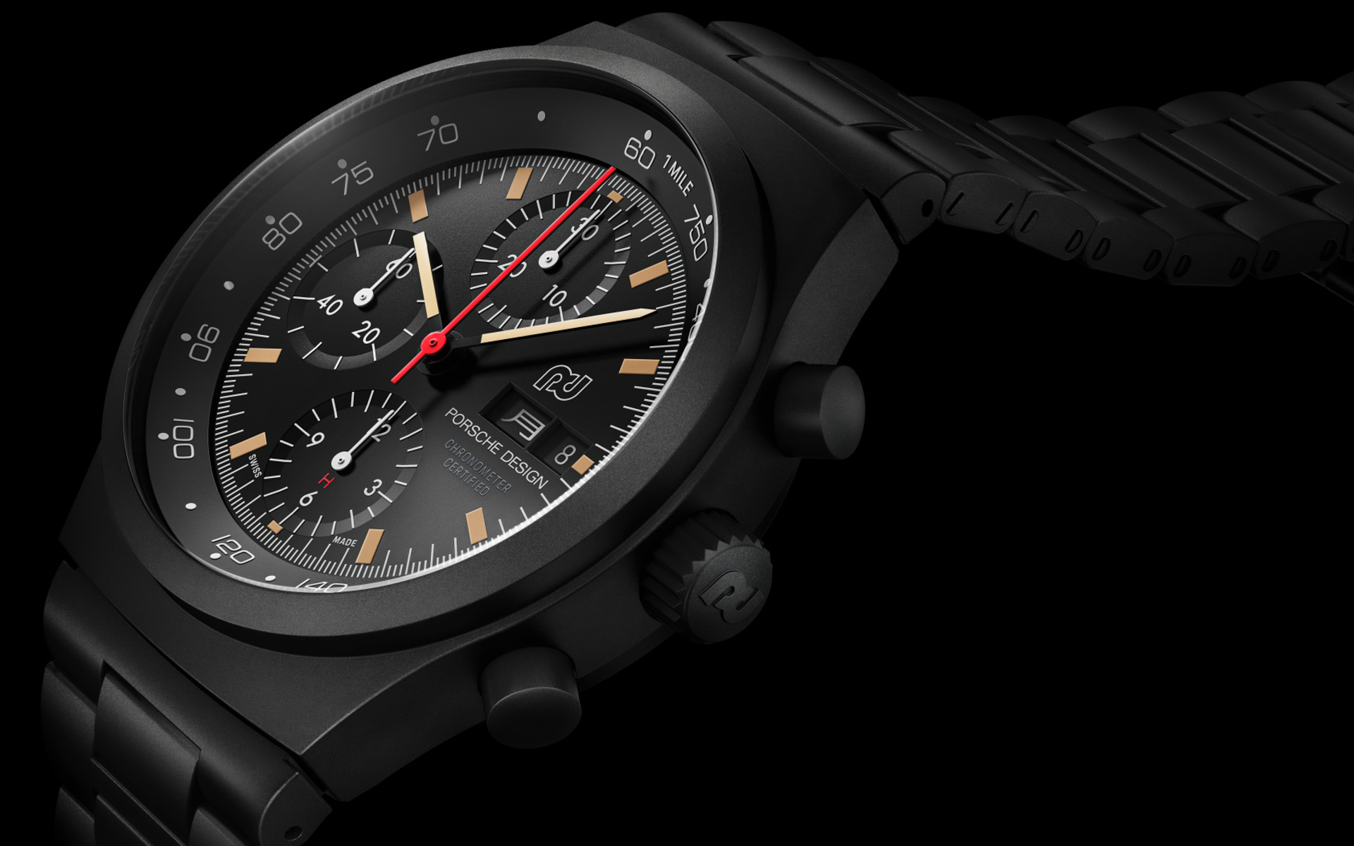 ポルシェデザインの新作となる腕時計「クロノグラフ1 - ホディンキー 2024エディション」も展示