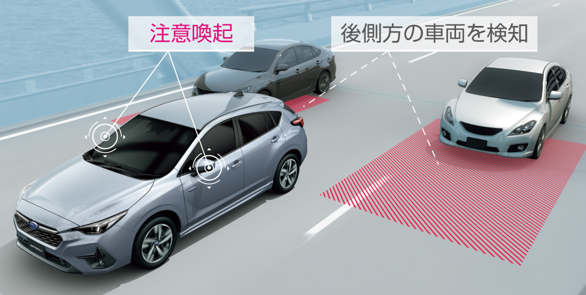 スバルリヤビークルディテクション（後側方警戒支援システム）/エマージェンシーレーンキープアシスト