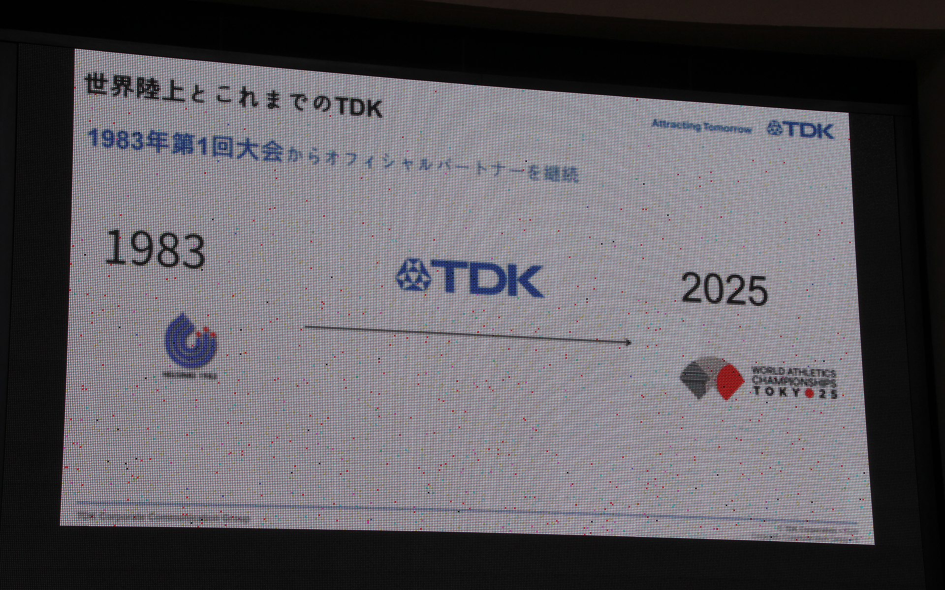 TDKは世界陸上第1回目のヘルシンキ大会（1983年）からサポートを行なっている