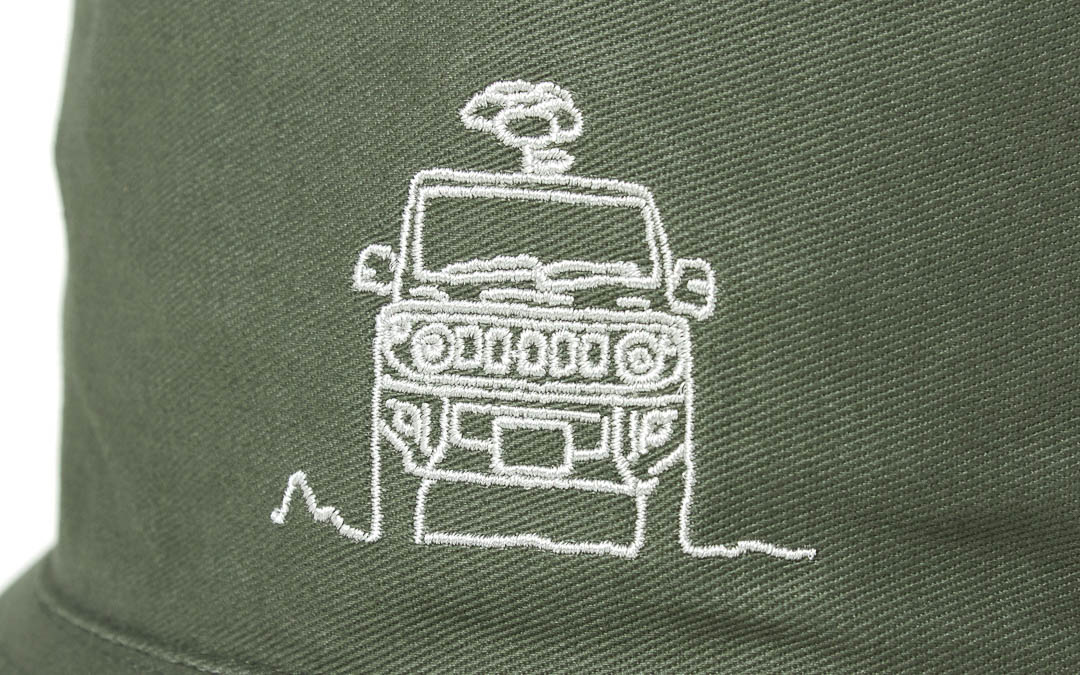 ジムニーのイラスト刺繍は糸の色にもこだわっている