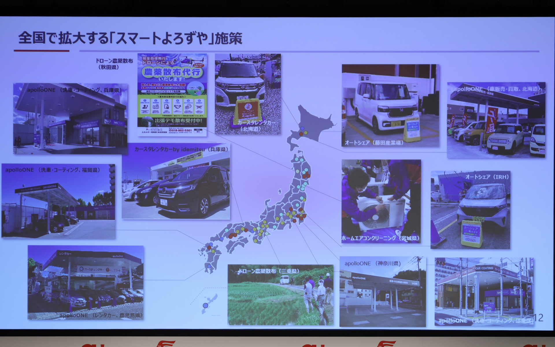 給油をしないサービスステーション「apolloONE」の取り組みなど、「スマートよろずや」の施策を全国で展開すすめている