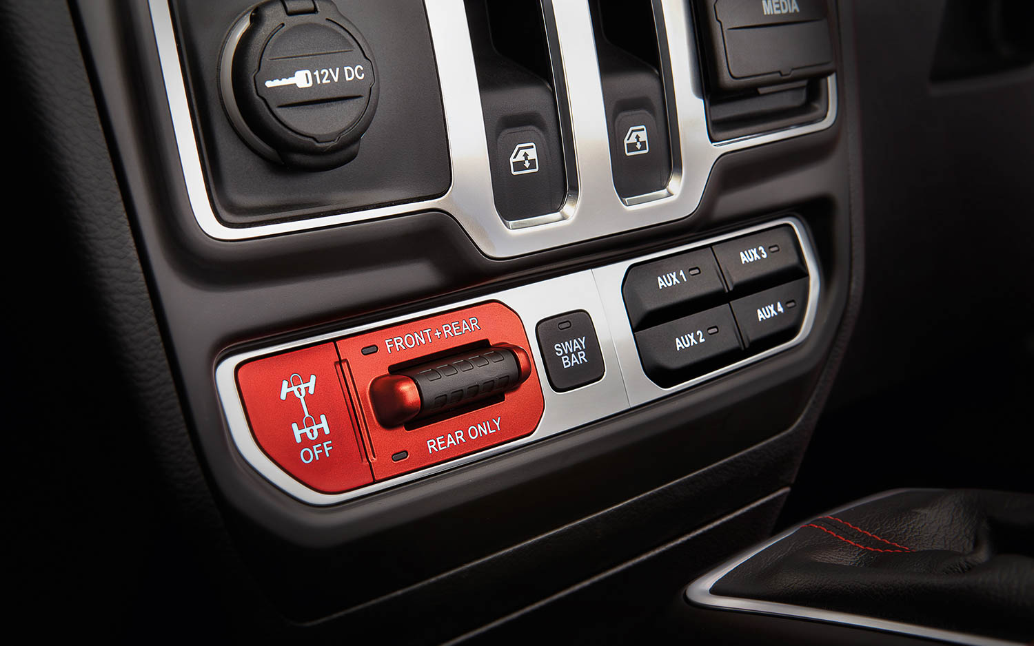 電子制御式フロントスウェイバーディスコネクトシステム、スキッドプレート（トランスミッション用、トランスファーケース用、フューエルタンク用）といった悪路走行装備も完備