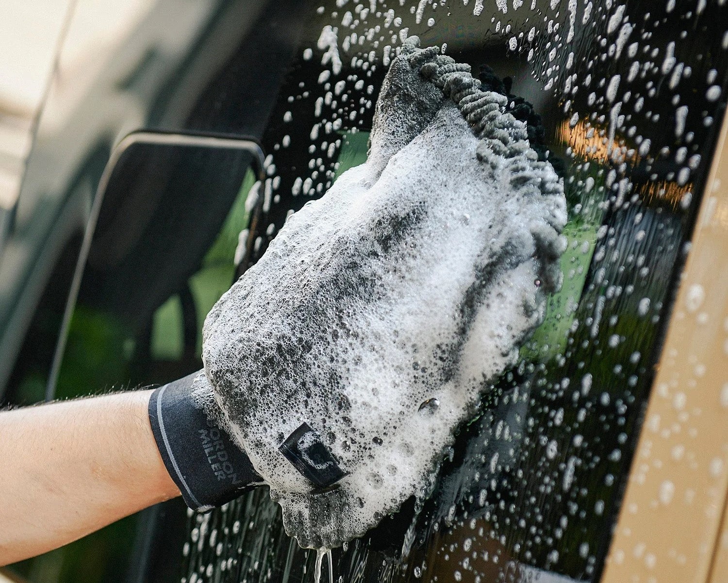 高密度シェニール/グリッド Wフェイス マイクロファイバー 洗浄グローブ（950円）