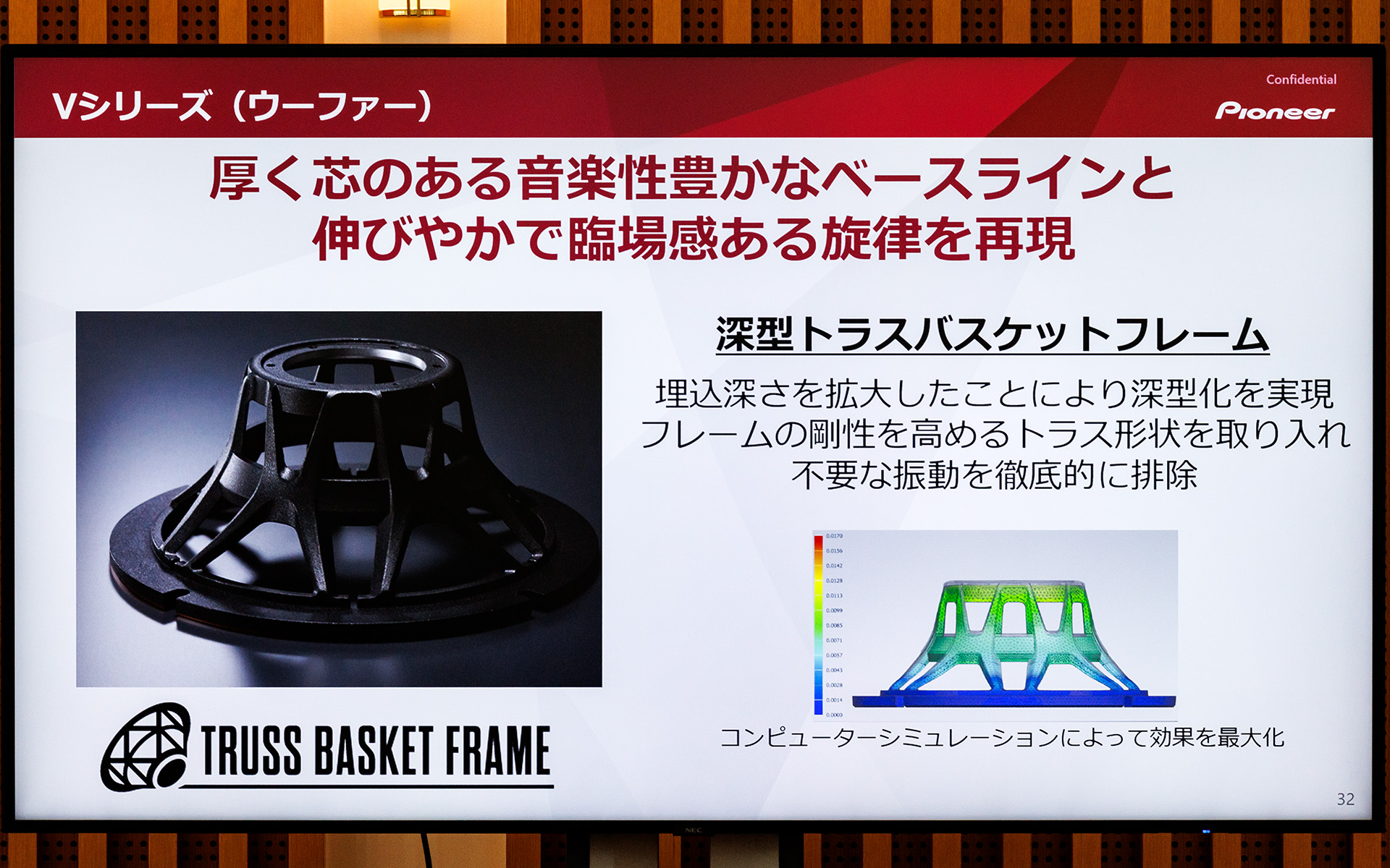 剛性を高める深型トラスバスケットフレームを採用