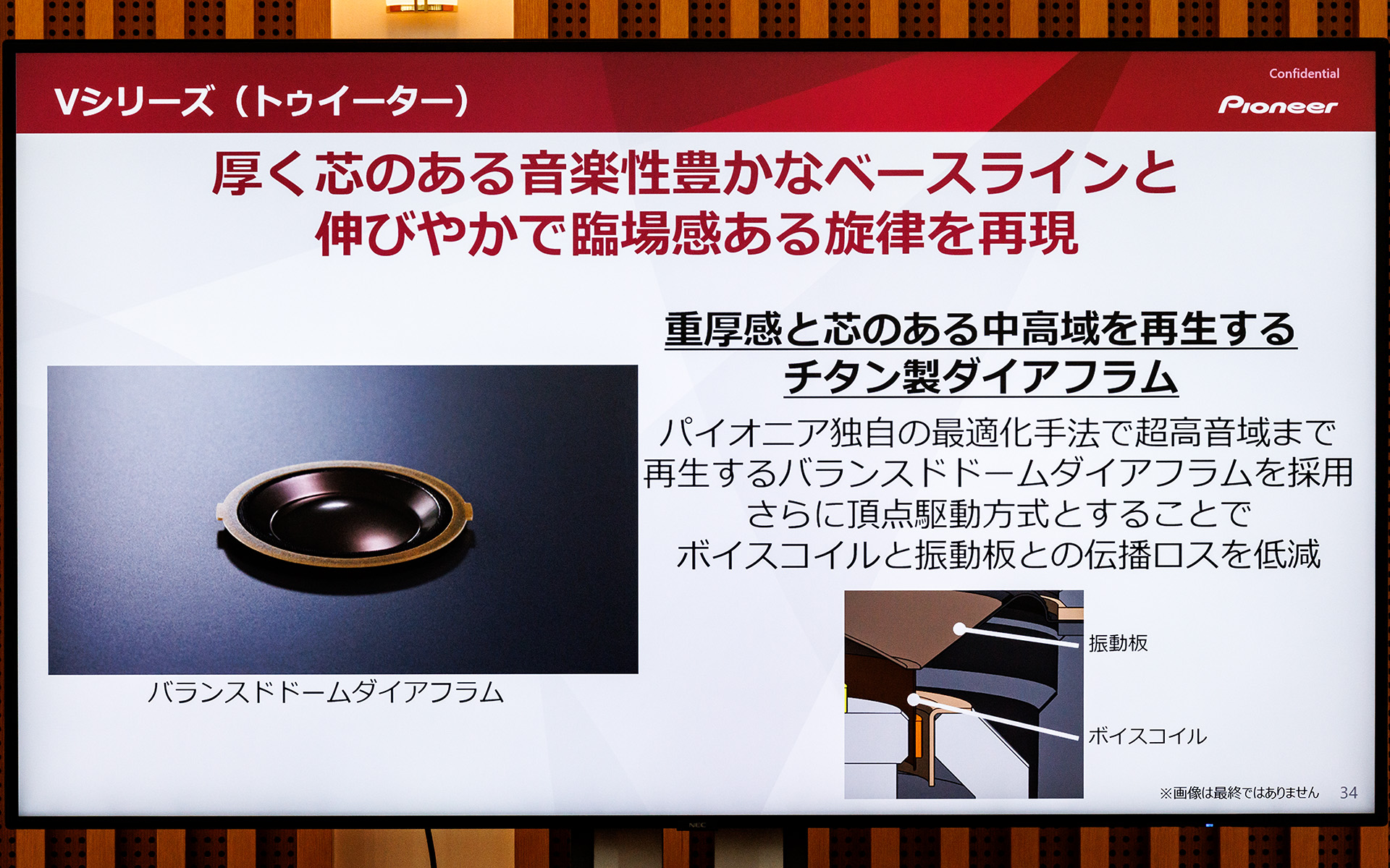 ツイーターにはチタン製ダイアフラムを採用