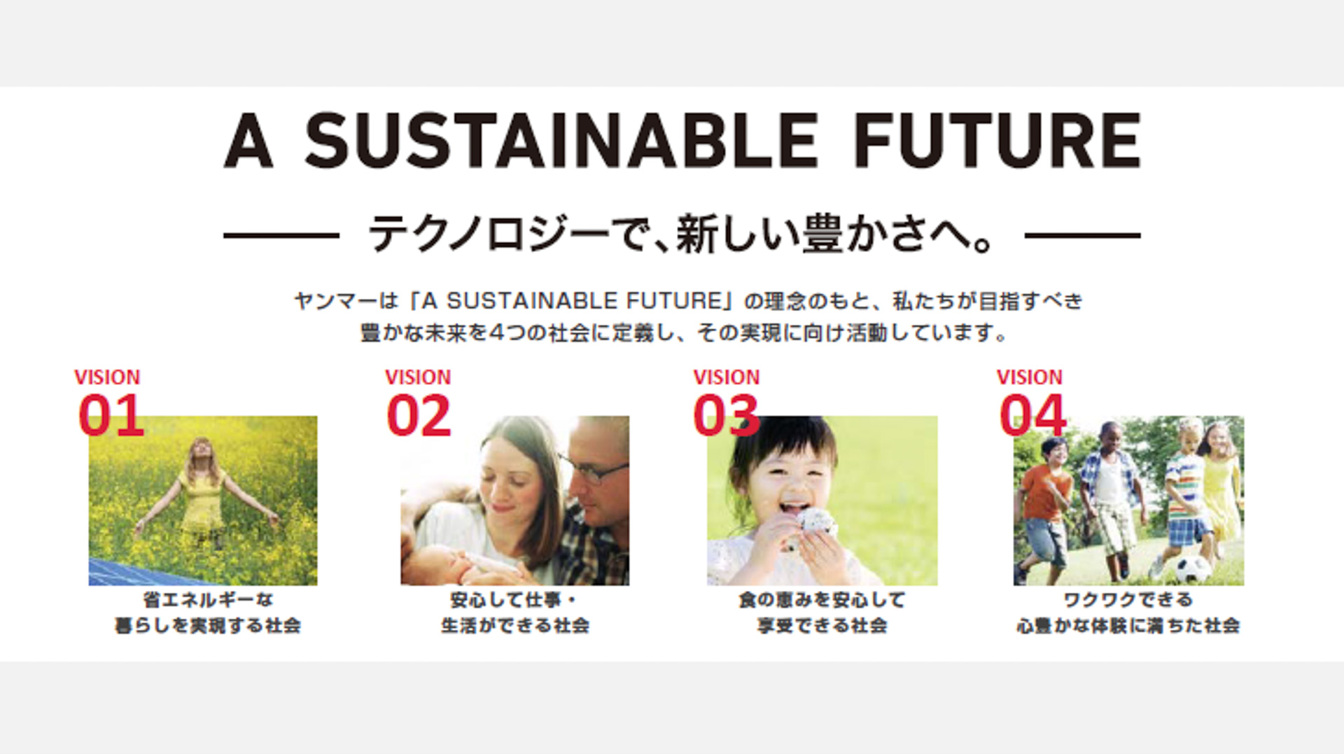 ブランドステートメントの「A SUSTAINABLE FUTURE」