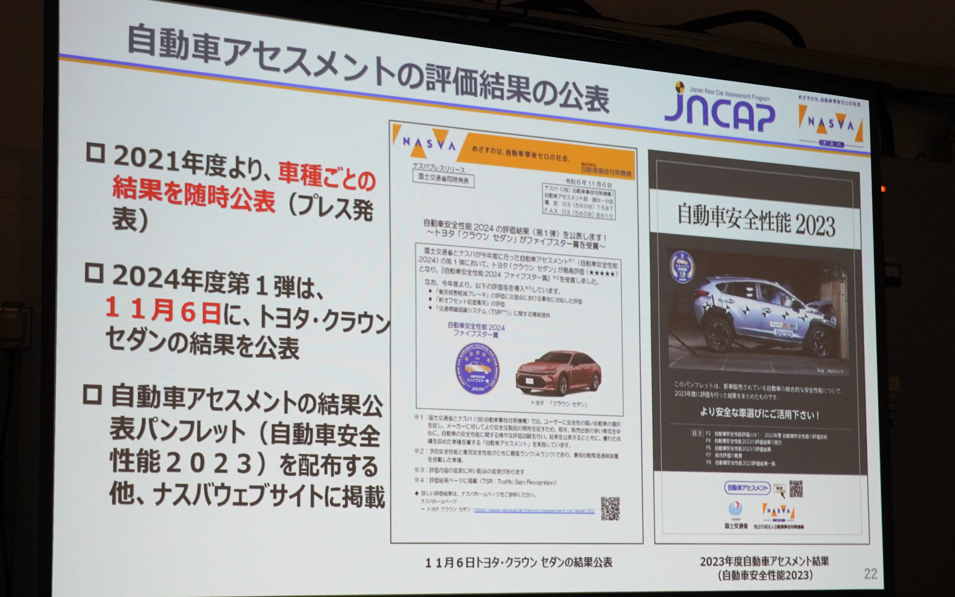 クラウンセダンは新しい試験でファイブスターの好成績を獲得