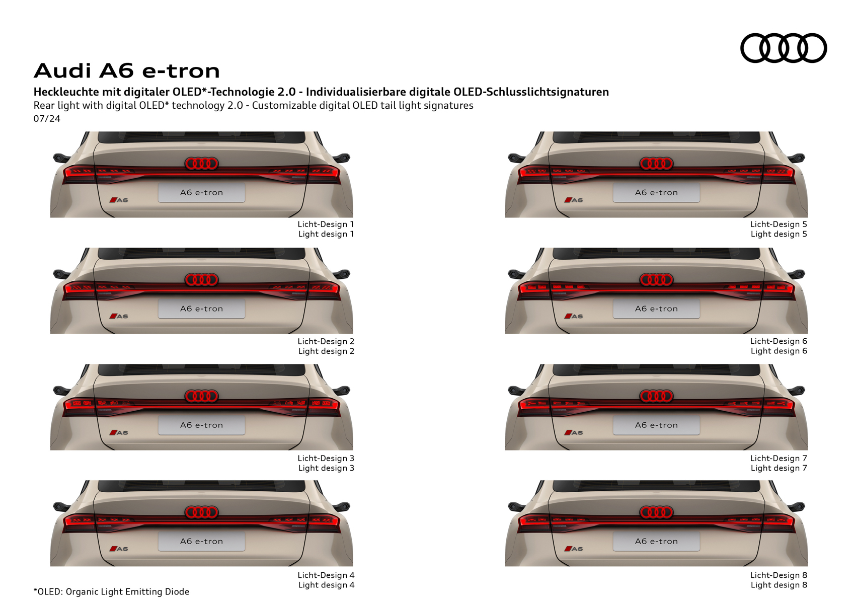 デジタルOLEDリアライトの点灯パターン