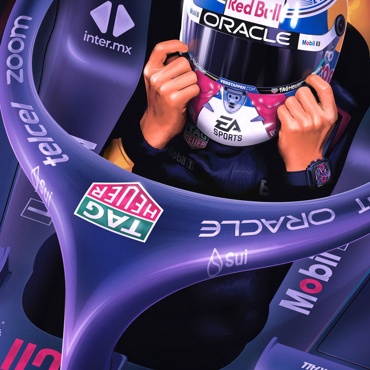 モナコ クロノグラフ最新モデル装着イメージ（イラスト）