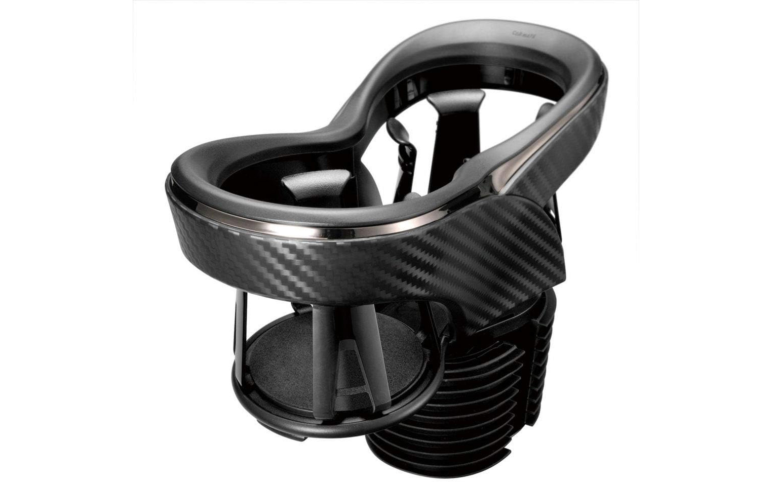 カーメイトの自動車用ドリンクホルダー「クワトロX ツインカップホルダー カーボン調 メッキ DZ412」