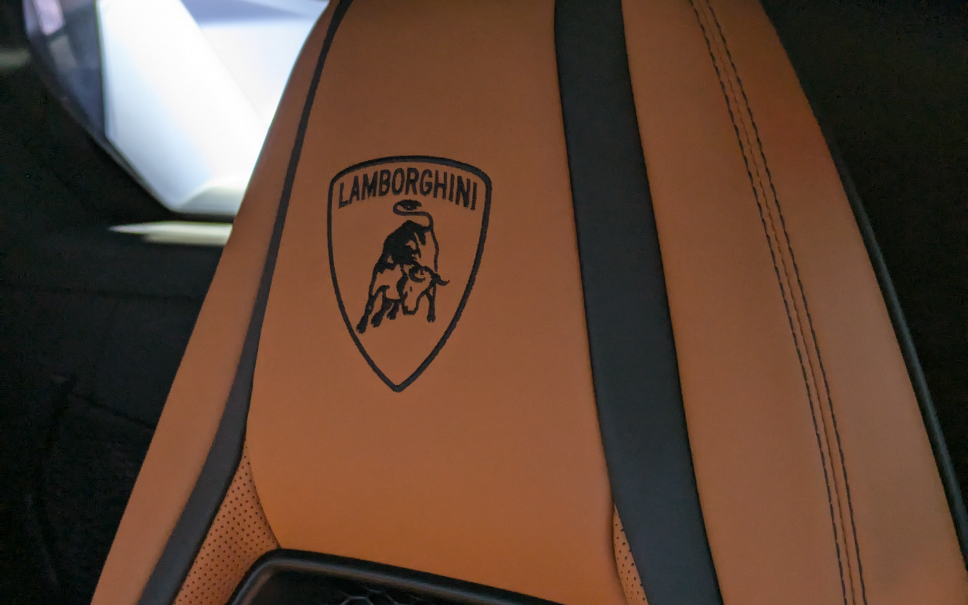 ヘッドレストにはランボルギーニのロゴが入る
