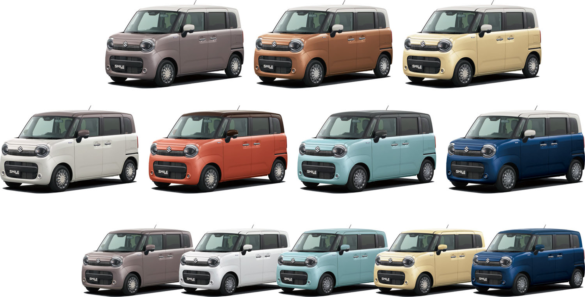 カラーバリエーションは計12パターン（2トーンルーフ7色、モノトーン5色）