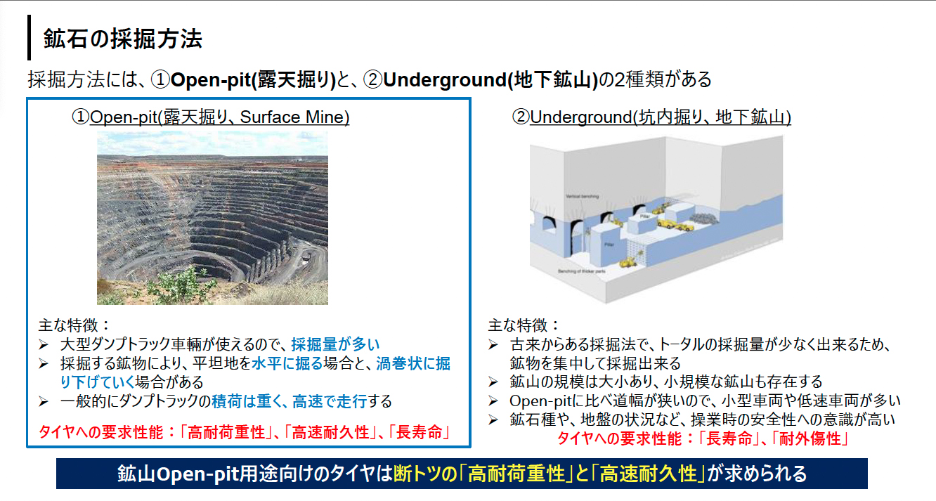 大型の車両が働く鉱山とは