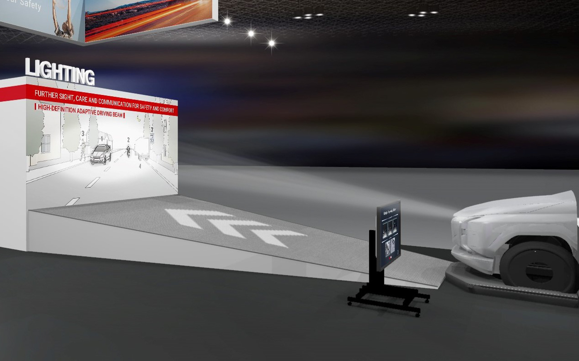 路面にメッセージを描画することができる高精細ADB