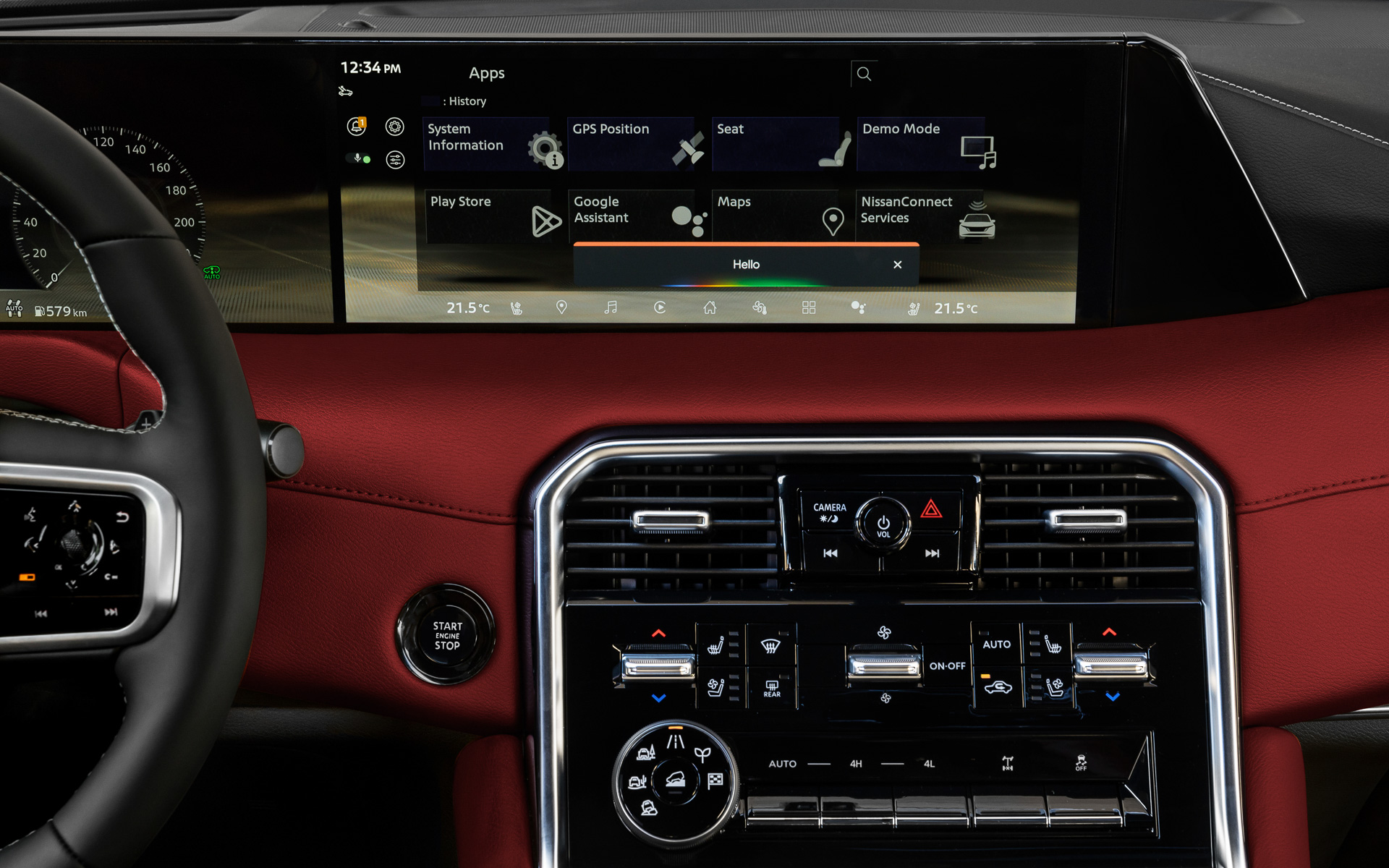 モニターにはフロント下側をシースルーで映し出すことも可能