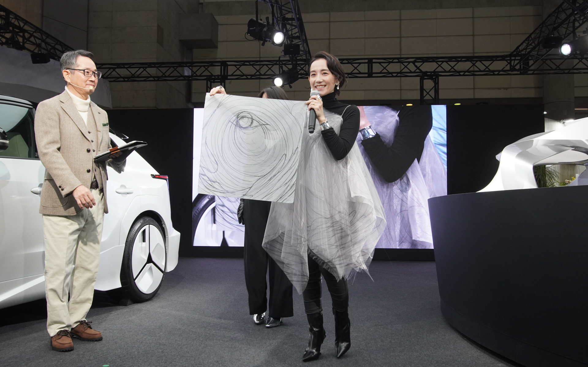 篠原さんが五感をデザインしたバンダナ。モデリスタのInstagramをフォローすると会場でプレゼント