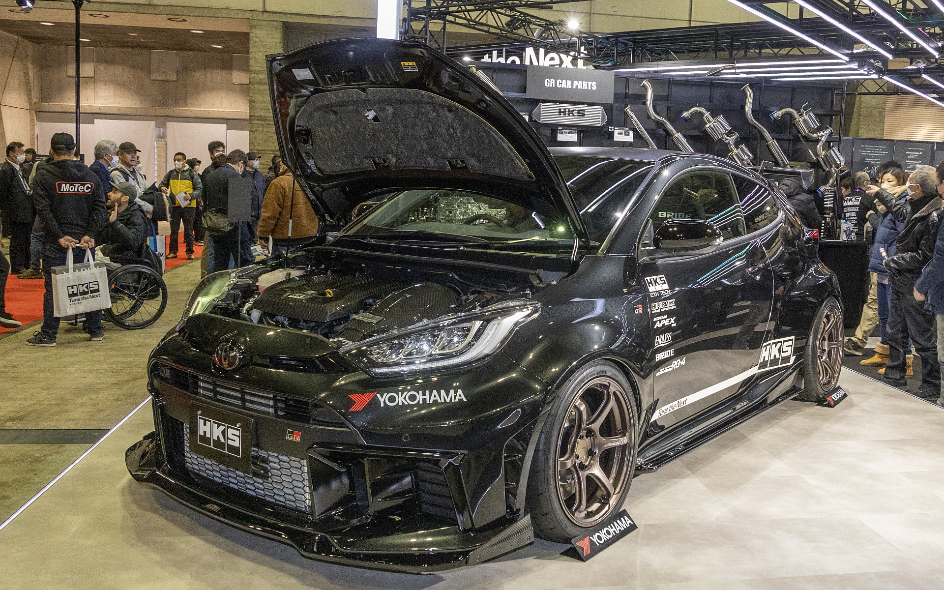 その他の展示車。HKS GRヤリス RZ350S。Gen2がベース。ブーストアップを軸にストリートからサーキット走行まで楽しめる仕様